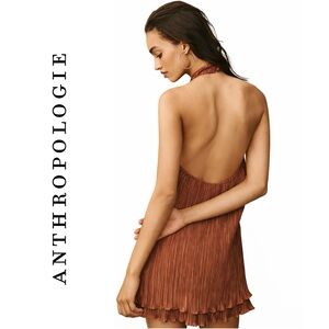 Anthropologie Halter Plissé Romper